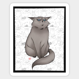 Moody Cat-what r u looking at Sticker